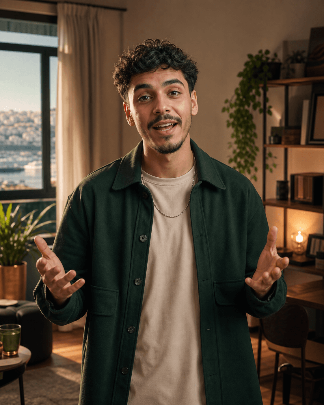 Algerian creator speaking to camera
